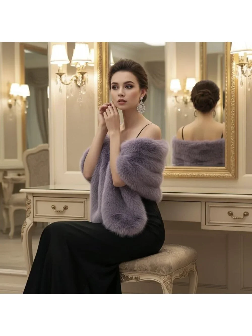Cozy Faux Fur Collar Scarf for Women - Stylish Neck Shrug for Fall & Winter